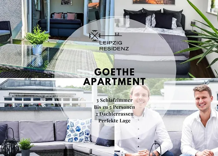 Leipzig Residenz Goethe Apartment mit Whirlpool und 2 Dachterrassen